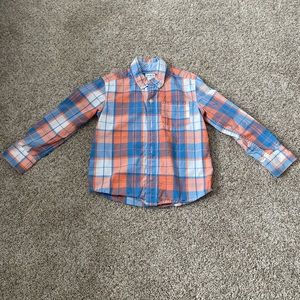 Carter’s Boys Plaid striped long sleeve Button Down Shirt size 3T